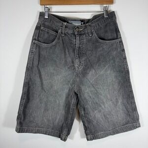 Colorado Mens Faded Black Denim Shorts Baggy Y2K 100% Cotton 30 Hip Hop Skater
